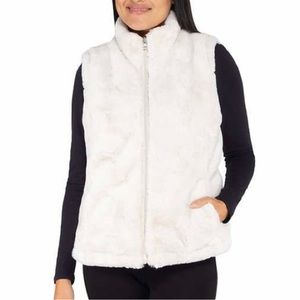 Original Nicole Miller, Reversible Vest, Size Medium, Off-White/Ivory